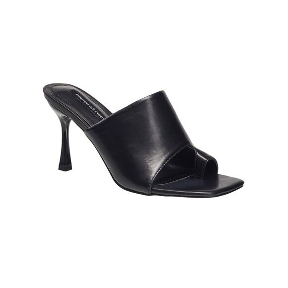 New French Connection Black Kelly Toe Loop High Heel Sandals Women's Size 8.5 - Picture 1 of 8